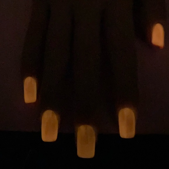 Hand Crafted Orange (glow in the dark) Short Square Love Galore Press On Nails - Picture 2 of 5